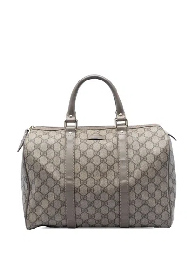 Pre-owned Gucci 2016-2026 Medium Gg Supreme Joy Boston Bag In Neutral