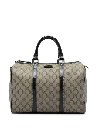 Pre-owned Gucci 2016-2026 Medium Gg Supreme Joy Boston Bag In Neutrals