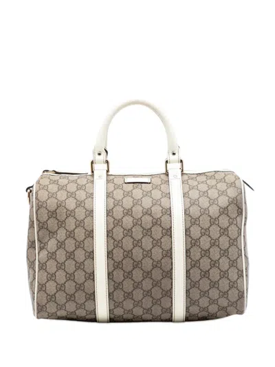 Pre-owned Gucci 2016-2026 Medium Gg Supreme Joy Boston Bag In White