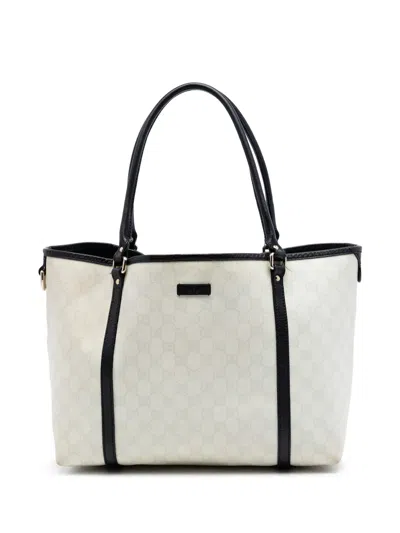 Pre-owned Gucci 2016-2026 Medium Gg Supreme Joy Tote Bag In White