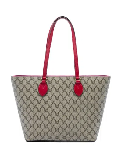 Pre-owned Gucci 2016-2026 Medium Gg Supreme Linea A Zip Tote Bag In 中性色