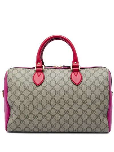 Pre-owned Gucci 2016-2026 Medium Gg Supreme Satchel In Neutrals