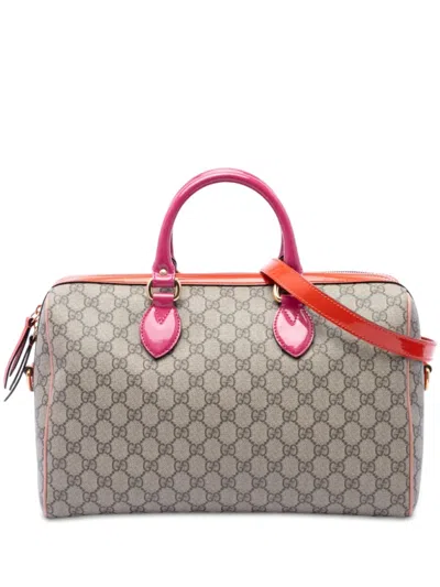 Pre-owned Gucci 2016-2026 Medium Gg Supreme Satchel In Neutrals