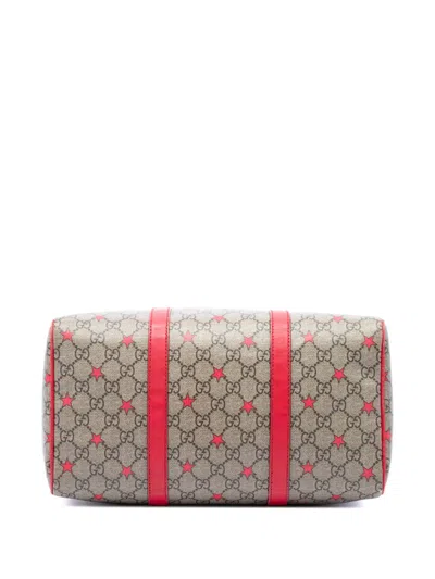 Pre-owned Gucci 2016-2026 Medium Gg Supreme Stars Joy Boston Bag In Neutrals