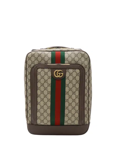 Pre-owned Gucci 2016-2026 Medium Gg Supreme Web Ophidia Backpack In Neutral