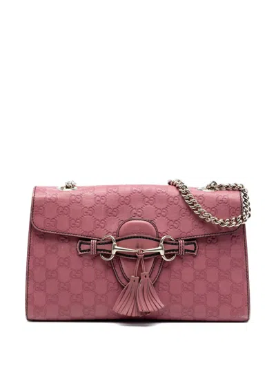 Pre-owned Gucci 2016-2026 Medium Ssima Emily Shoulder Bag In Pink