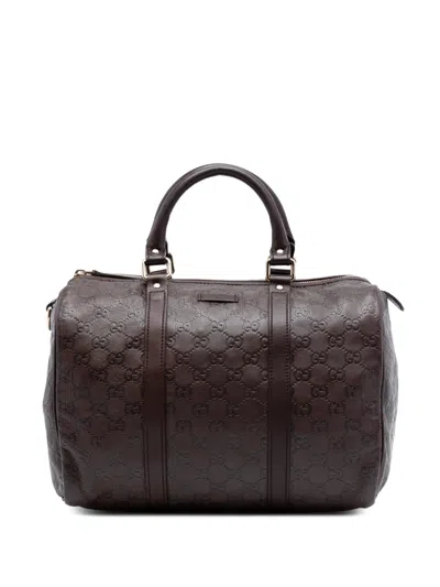 Pre-owned Gucci 2016-2026 Medium Ssima Joy Boston Bag In Brown