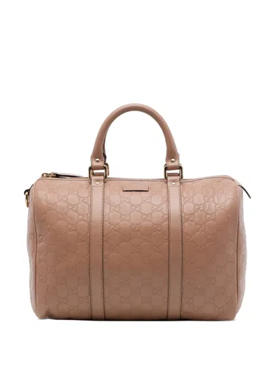 Pre-owned Gucci 2016-2026 Medium Ssima Joy Boston Bag In Brown