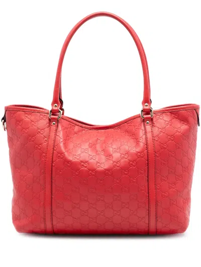 Pre-owned Gucci 2016-2026 Medium Ssima Joy Tote Bag In Red