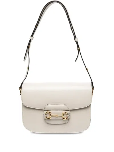 Pre-owned Gucci 2016-2026 Medium Horsebit 1955 Shoulder Bag In White