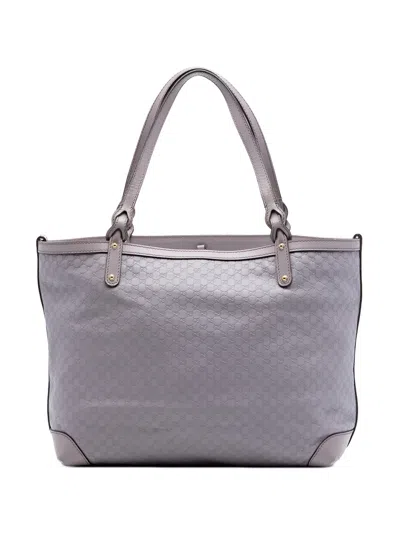 Pre-owned Gucci 2016-2026 Medium Microssima Craft Tote Bag In Purple