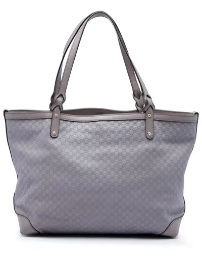 Pre-owned Gucci 2016-2026 Medium Microssima Craft Tote Bag In Purple