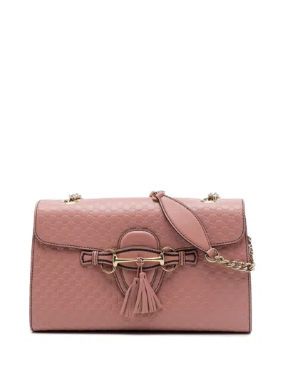 Pre-owned Gucci 2016-2026 Medium Microssima Emily Shoulder Bag In Pink