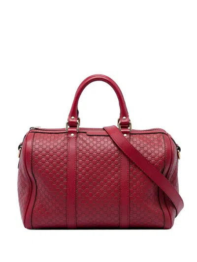 Pre-owned Gucci 2016-2026 Medium Microssima Joy Boston Bag Satchel In 红色