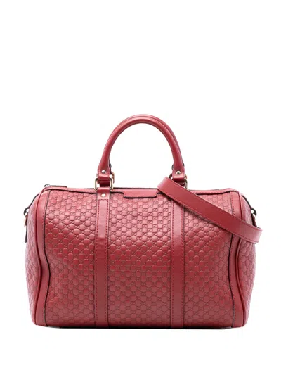 Pre-owned Gucci 2016-2026 Medium Microssima Joy Boston Bag Satchel In Red