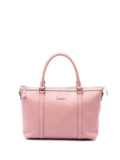 Pre-owned Gucci 2016-2026 Medium Microssima Joy Satchel In Pink
