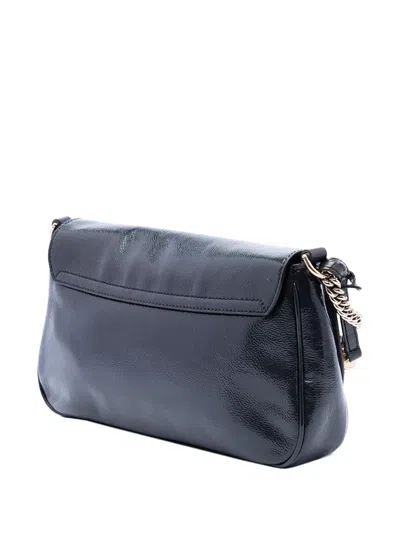 Pre-owned Gucci 2016-2026 Medium Patent Soho Chain Flap Crossbody Bag In Blue
