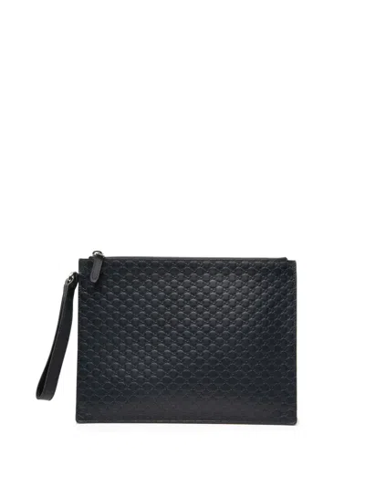Pre-owned Gucci 2016-2026 Microssima Clutch Bag In Black