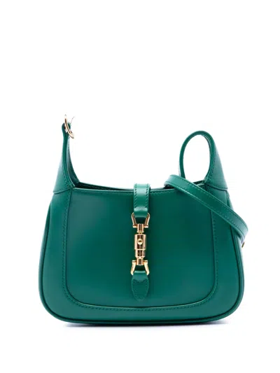 Pre-owned Gucci 2016-2026 Mini Calfskin Jackie 1961 Crossbody Bag In Green