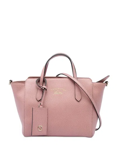 Pre-owned Gucci 2016-2026 Mini Calfskin Swing Satchel In Pink