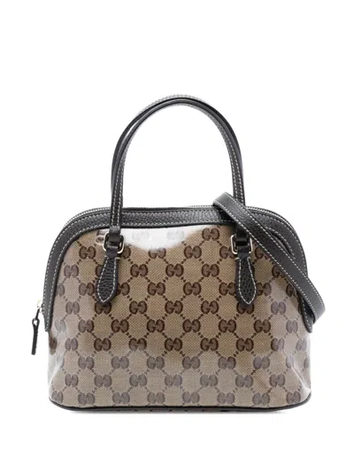 Pre-owned Gucci 2016-2026 Mini Gg Crystal Dome Satchel In Neutral
