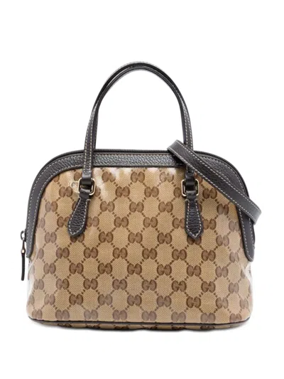 Pre-owned Gucci 2016-2026 Mini Gg Crystal Dome Satchel In Neutral
