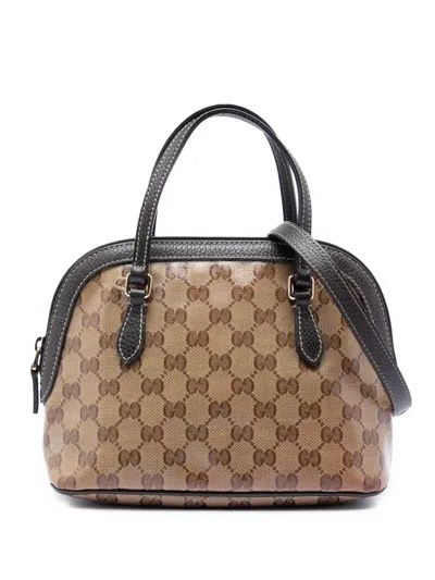 Pre-owned Gucci 2016-2026 Mini Gg Crystal Dome Satchel In Neutral