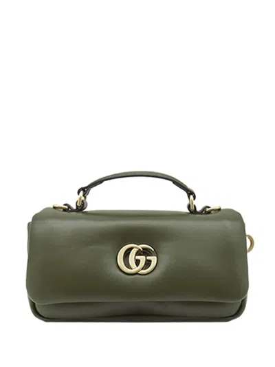 Pre-owned Gucci 2016-2026 Mini Gg Milano Lambskin Top Handle Bag Satchel In Green