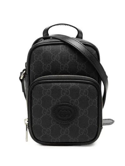 Pre-owned Gucci 2016-2026 Mini Gg Supreme Interlocking G Satchel In Black