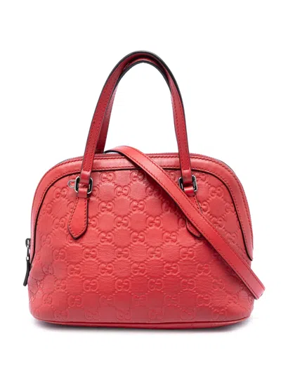 Pre-owned Gucci 2016-2026 Mini Ssima Dome Satchel In Red