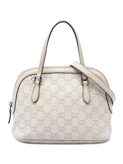 Pre-owned Gucci 2016-2026 Mini Ssima Dome Satchel In White