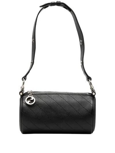 Pre-owned Gucci 2016-2026 Mini Leather Blondie Barrel Shoulder Bag In Black