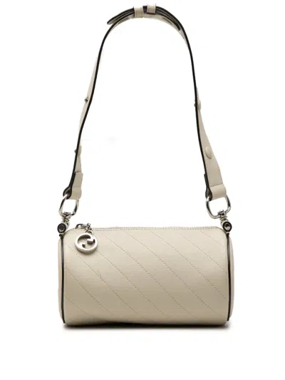 Pre-owned Gucci 2016-2026 Mini Leather Blondie Barrel Shoulder Bag In White