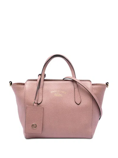 Pre-owned Gucci 2016-2026 Mini Leather Swing Satchel In Pink