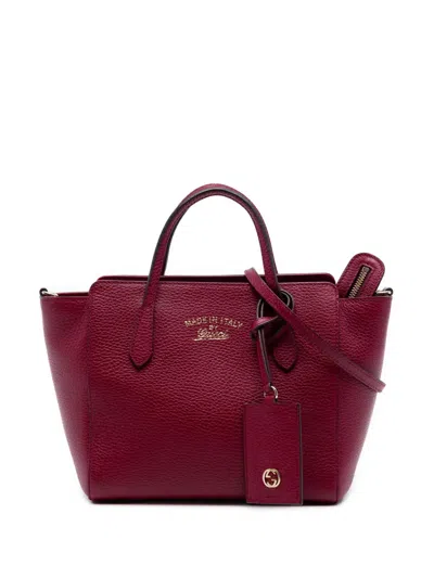 Pre-owned Gucci 2016-2026 Mini Leather Swing Satchel In Red