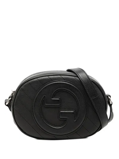 Pre-owned Gucci 2016-2026 Mini Matelasse Calfskin Blondie Crossbody Bag In Black
