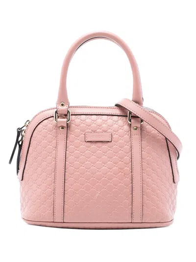 Pre-owned Gucci 2016-2026 Mini Microssima Dome Satchel In Pink