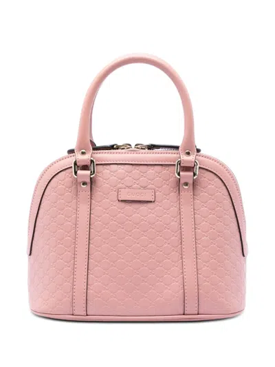 Pre-owned Gucci 2016-2026 Mini Microssima Dome Satchel In Pink