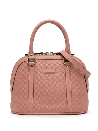 Pre-owned Gucci 2016-2026 Mini Microssima Dome Satchel In Pink