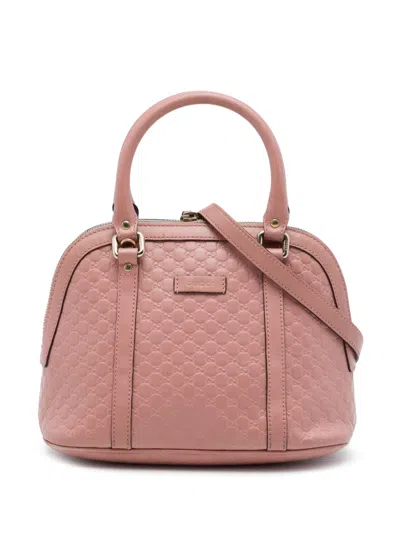 Pre-owned Gucci 2016-2026 Mini Microssima Dome Satchel In Pink