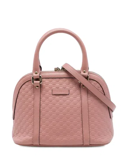 Pre-owned Gucci 2016-2026 Mini Microssima Dome Satchel In Pink