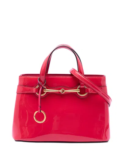 Pre-owned Gucci 2016-2026 Patent Bright Bit Satchel In Pink