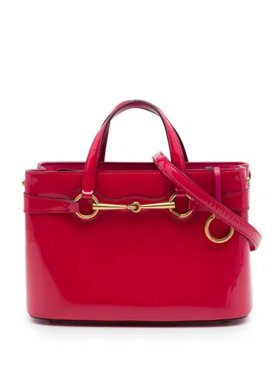 Pre-owned Gucci 2016-2026 Patent Bright Bit Satchel In Pink