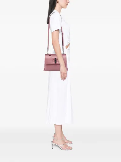Pre-owned Gucci 2016-2026 Small Calfskin Bamboo Daily Satchel In Pink
