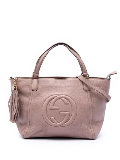 Pre-owned Gucci 2016-2026 Small Calfskin Soho Cellarius Satchel In Pink