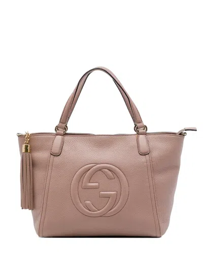 Pre-owned Gucci 2016-2026 Small Calfskin Soho Cellarius Satchel In Pink