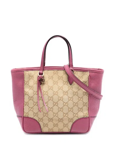 Pre-owned Gucci 2016-2026 Small Gg Canvas Bree Satchel In Neutral