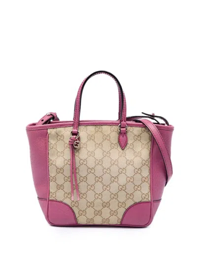 Pre-owned Gucci 2016-2026 Small Gg Canvas Bree Satchel In Neutral