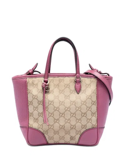Pre-owned Gucci 2016-2026 Small Gg Canvas Bree Satchel In Pink