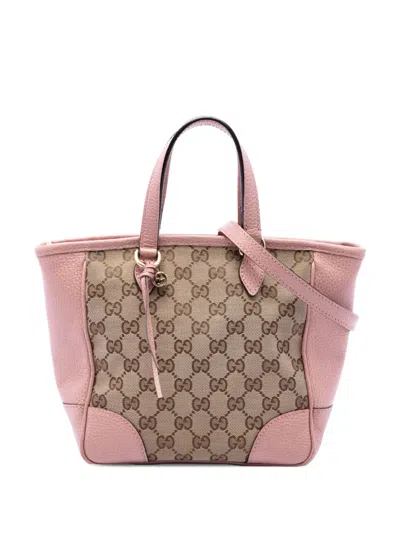 Pre-owned Gucci 2016-2026 Small Gg Canvas Bree Satchel In Pink